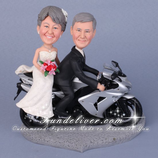 Motorcycle Cake Toppers for Weddings with Bride and Groom - Click Image to Close