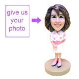Personalized Gift - Woman Figurine in Pink and White