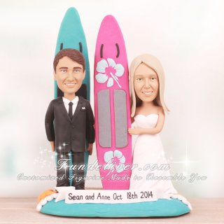 Surf Lifesavers Wedding Cake Toppers