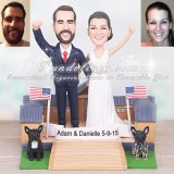 Rocky Cake Topper with Bride and Groom on the Steps in Philadelphia