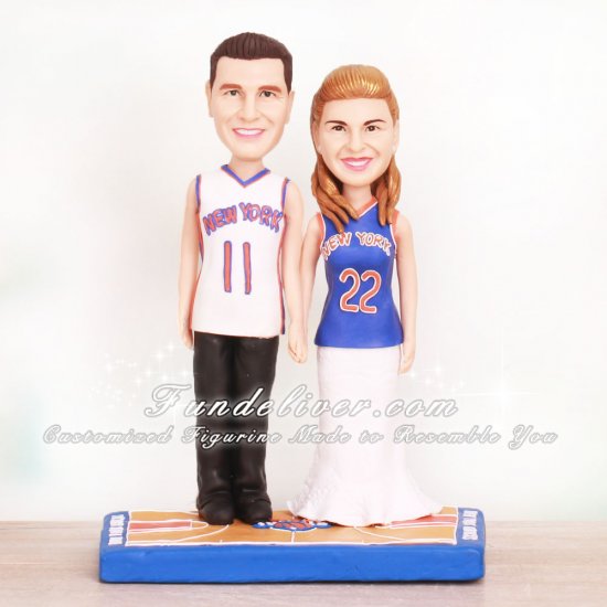 New York Knickerbockers Basketball Wedding Cake Toppers - Click Image to Close