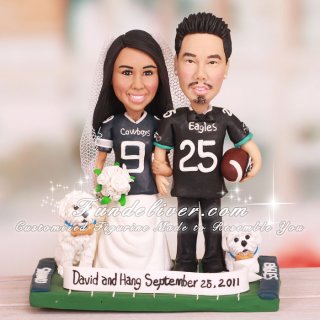 Philadelphia Eagles and Dallas Cowboys Cake Toppers