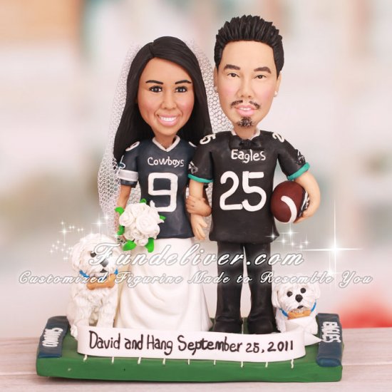Philadelphia Eagles and Dallas Cowboys Cake Toppers - Click Image to Close