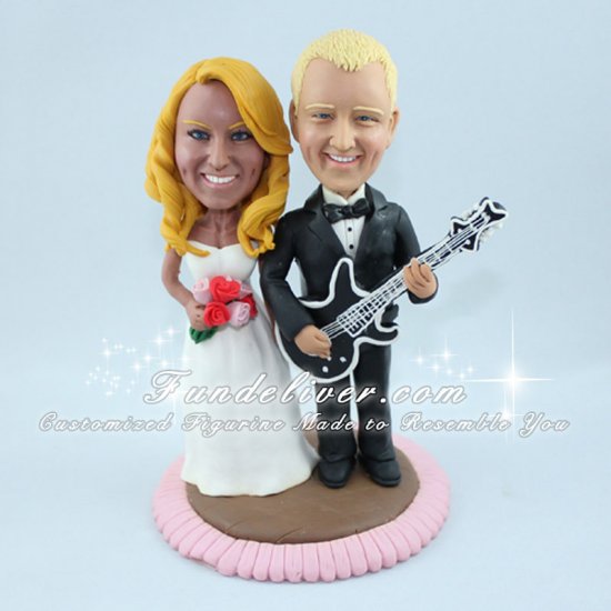 Groom Playing Guitar Cake Topper, Mini Guitar Cake Toppers - Click Image to Close
