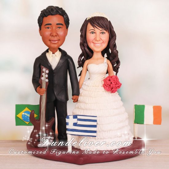 Multinational Bass Guitar Player Cake Toppers - Click Image to Close