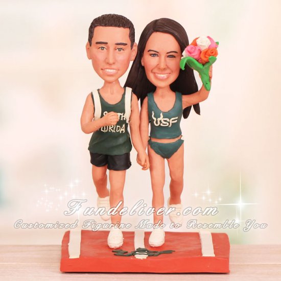 University of South Florida USF Runner Wedding Cake Toppers - Click Image to Close