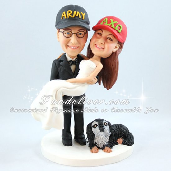 Army and Bride Wedding Toppers, Army Officer Wedding Cake Toppers - Click Image to Close