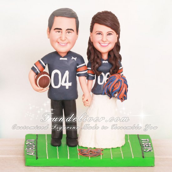 Auburn Tigers Football Wedding Cake Toppers - Click Image to Close