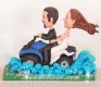 Riding Quad Zooming Through Creek Wedding Cake Toppers