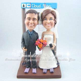 Skier Cake Toppers, Skier Wedding Cake Toppers