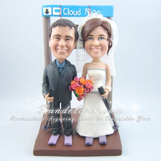 Skier Cake Toppers, Skier Wedding Cake Toppers - Click Image to Close