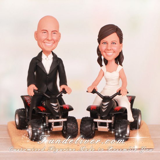 Riding on Sand ATV Wedding Cake Toppers - Click Image to Close