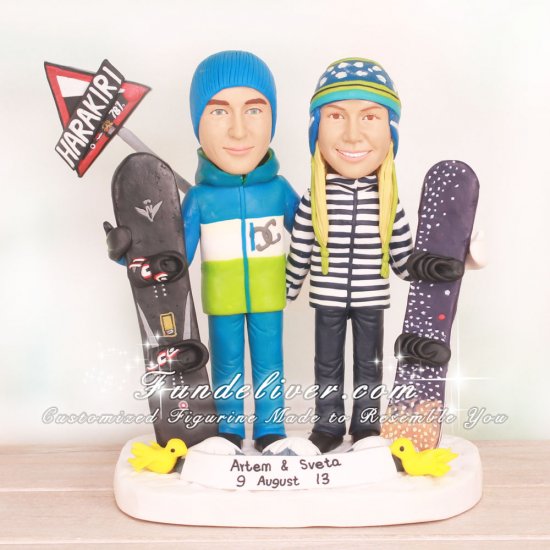 Skiing The Harakiri Wedding Cake Toppers - Click Image to Close