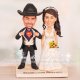 Superman Pose Western Cowboy Theme Wedding Cake Toppers