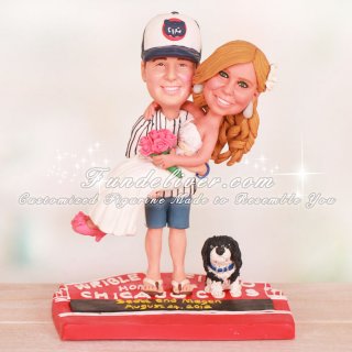 Standing on the Chicago Cubs Wrigley Field Marquee Cake Toppers