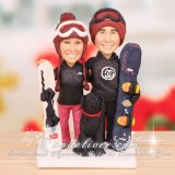 Snowboard Wedding Cake Toppers