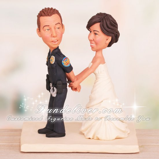 Bride Handcuffing Groom Funny Wedding Cake Toppers - Click Image to Close
