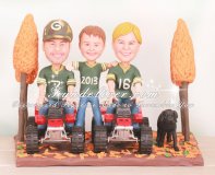 ATV Fall Theme Family Wedding Cake Toppers