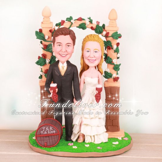Winery Theme Wedding Cake Toppers - Click Image to Close
