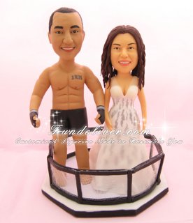 MMA Fighter Wedding Cake Toppers, Combat Sport Wedding Cake Toppers