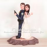 Back to Back Police and Nurse Wedding Cake Toppers
