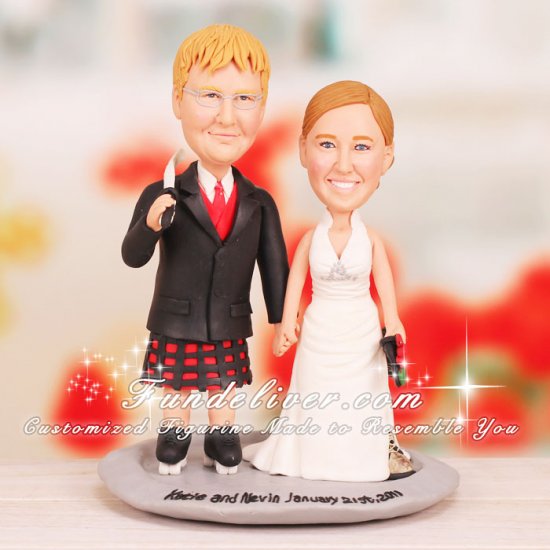 Bow Hunting & Roller Skate Theme Scottish Cake Toppers - Click Image to Close