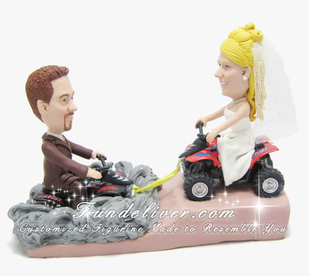 ATV Cake Toppers, ATV Four Wheeler Wedding Cake Toppers - Click Image to Close