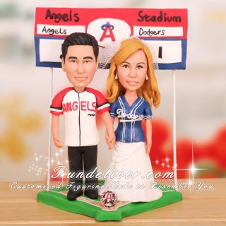 MLB Angels and Dodgers Baseball Cake Toppers