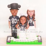 Dallas Cowboys Theme Family Wedding Cake Toppers