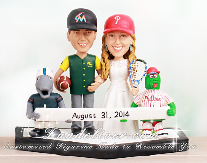 MLB Cake Toppers with Phillies and Marlins Mascots - Click Image to Close