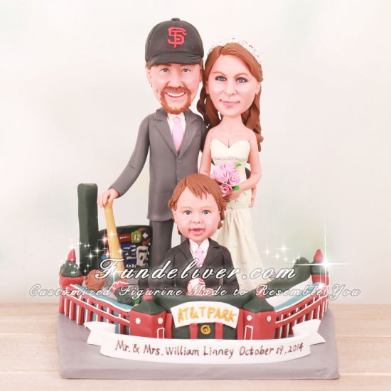 AT&T Park San Francisco Giants Stadium Baseball Wedding Cake Toppers - Click Image to Close