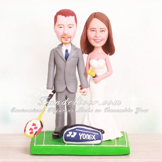 Badminton Wedding Cake Toppers - Click Image to Close