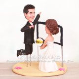 Bride Bumping Wedding Cake Toppers