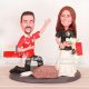 Multinational Chile and Mexico Football Wedding Cake Toppers