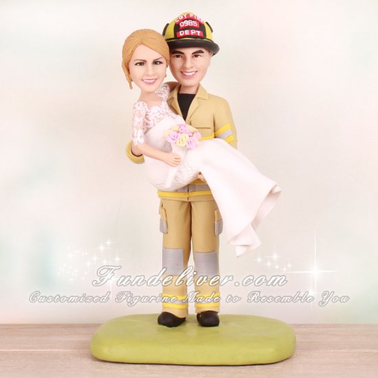 Fire Fighter Wedding Cake Toppers - Click Image to Close