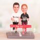 We Cross The Line Running Wedding Cake Toppers