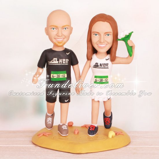 Running on Sand Runner Wedding Cake Toppers - Click Image to Close