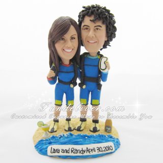 Scuba Diver Cake Toppers, Scuba Diving Wedding Cake Toppers Figurines