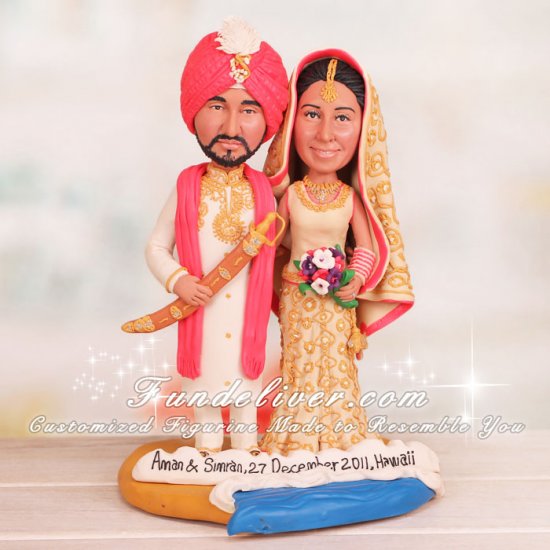 Indian Cake Topper with Tikka, Bangles, Kaleeray, Duputta, Kirpan etc. - Click Image to Close