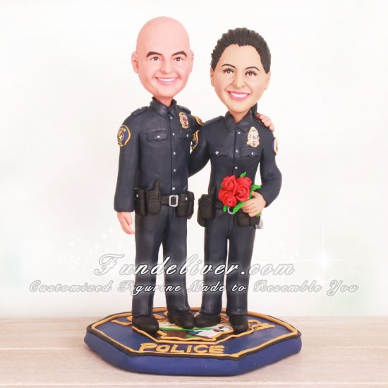 Long Beach Police Officers Wedding Cake Toppers - Click Image to Close