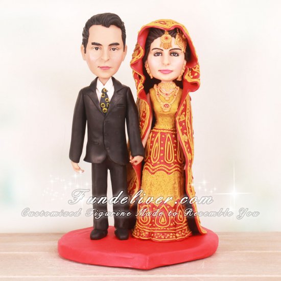 Vintage Indian Bride and Groom Cake Toppers - Click Image to Close
