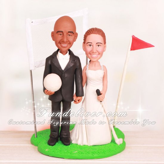 Golf and Volleyball Wedding Cake Toppers - Click Image to Close