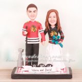 Chicago Blackhawks Ice Hockey Wedding Cake Toppers