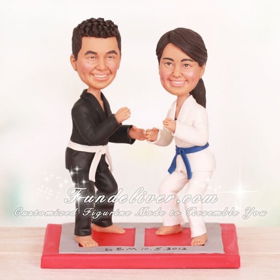 Brazilian Jiu-Jitsu BJJ Themed Wedding Cake Toppers - Click Image to Close