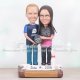Bowling Cake Toppers with Bride & Groom in Bowling Shirts with Ball