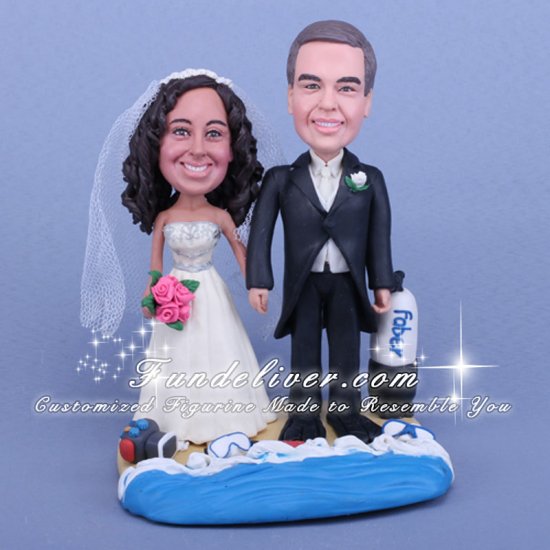 Scuba Diver Cake Topper with Sea Star, Crab, Mask, Air Tank, Fins… - Click Image to Close