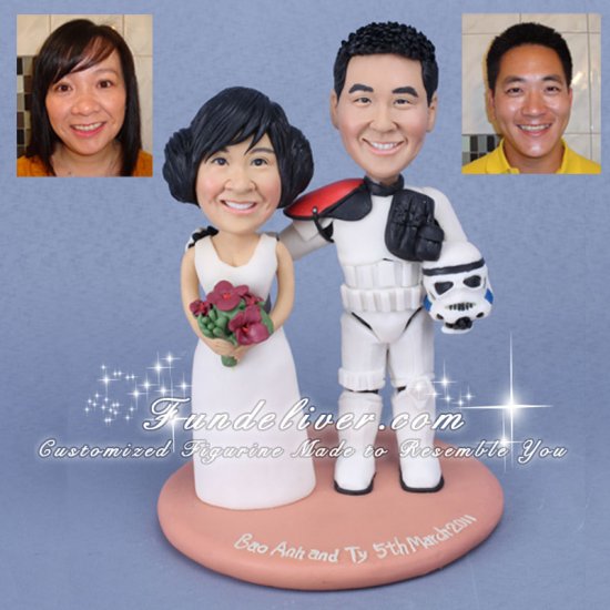 Groom in Sandtrooper Armour Star Wars Cake Toppers - Click Image to Close