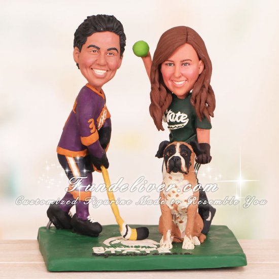 Softball and Hockey Wedding Cake Toppers - Click Image to Close