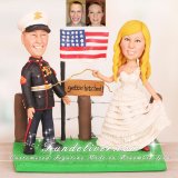 Gettin' Hitched Country and Military Theme Wedding Cake Toppers