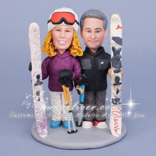 Snowboarding / Skier Wedding Cake Toppers